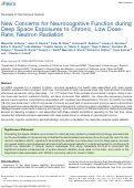 Cover page: New concerns for neurocognitive function during deep space exposures to chronic, low dose rate, neutron radiation