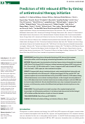 Cover page: Predictors of HIV rebound differ by timing of antiretroviral therapy initiation