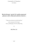 Cover page: Hydrodynamic models for multicomponent plasmas with collisional-radiative kinetics