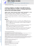 Cover page: A reference database of cartilage 3&nbsp;T MRI T2 values in knees without diagnostic evidence of cartilage degeneration: data from the osteoarthritis initiative