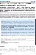 Cover page: Farnesoid X Receptor (FXR) Activation and FXR Genetic Variation in Inflammatory Bowel Disease
