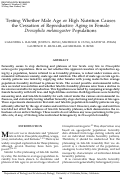 Cover page: Testing Whether Male Age or High Nutrition Causes the Cessation of Reproductive Aging in Female Drosophila melanogaster Populations