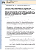 Cover page: Teaching evidence-based approaches to suicide risk assessment and prevention that enhance psychiatric training.