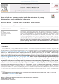 Cover page: Race/ethnicity, human capital, and the selection of young children into early childhood education