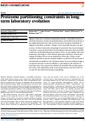 Cover page: Proteome partitioning constraints in long-term laboratory evolution.