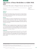 Cover page: Alterations of Brain Metabolites in Adults With HIV