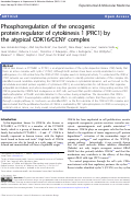 Cover page: Phosphoregulation of the oncogenic protein regulator of cytokinesis 1 (PRC1) by the atypical CDK16/CCNY complex