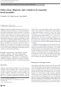 Cover page: Embryology, diagnosis, and evaluation of congenital hand anomalies