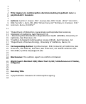 Cover page: Agency in Contraceptive Decision-Making in Patient Care: a Psychometric Measure.