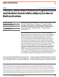 Cover page: Obesity causes mitochondrial fragmentation and dysfunction in white adipocytes due to RalA activation