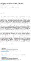 Cover page: Stopping Arsenic Poisoning in India