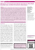 Cover page: Effectiveness of Community-based Obesity Intervention for Body Weight, Body Mass Index, and Waist Circumference: Meta-analysis.