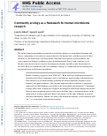 Cover page: Community ecology as a framework for human microbiome research.