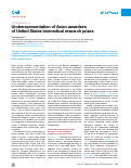 Cover page: Underrepresentation of Asian awardees of United States biomedical research prizes