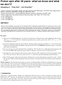 Cover page: What we know and what we don’t know about the proton spin after 30 years