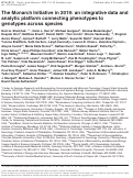 Cover page: The Monarch Initiative in 2019: an integrative data and analytic platform connecting phenotypes to genotypes across species