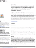 Cover page: Cooking behaviors are related to household particulate matter exposure in children with asthma in the urban East Bay Area of Northern California