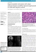 Cover page: Atypical anaplastic astrocytoma with unique molecular features and diffuse leptomeningeal spread in a child with long-term survival