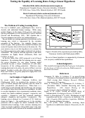 Cover page: Testing the Equality of Learning Rates Using a Linear Hypothesis