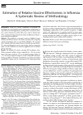 Cover page: Estimation of Relative Vaccine Effectiveness in Influenza: A Systematic Review of Methodology.