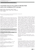 Cover page: Associations between toxic metals in follicular fluid and in vitro fertilization (IVF) outcomes