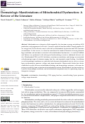 Cover page: Dermatologic Manifestations of Mitochondrial Dysfunction: A Review of the Literature.