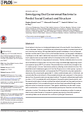 Cover page: Genotyping Oral Commensal Bacteria to Predict Social Contact and Structure