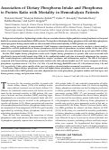 Cover page: Association of Dietary Phosphorus Intake and Phosphorus to Protein Ratio with Mortality in Hemodialysis Patients