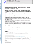 Cover page: Metabolomic biomarkers of the mediterranean diet in pregnant individuals: A prospective study.