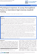 Cover page: Physiological responses of young thoroughbred horses to intermittent high-intensity treadmill training