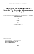 Cover page: Comparative analysis of piezophilic bacteria : the search for adaptations to life in the deep sea