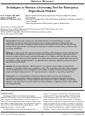 Cover page: Techniques to Shorten a Screening Tool for Emergency Department Patients