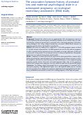 Cover page: The association between history of prenatal loss and maternal psychological state in a subsequent pregnancy: an ecological momentary assessment (EMA) study