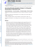 Cover page: Assessing alternative imputation strategies for infrequently missing items on multi-item scales