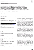 Cover page: Low Incidence of Opioid-Induced Respiratory Depression Observed with Oliceridine Regardless of Age or Body Mass Index: Exploratory Analysis from a Phase 3 Open-Label Trial in Postsurgical Pain