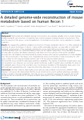 Cover page: A detailed genome-wide reconstruction of mouse metabolism based on human Recon 1