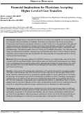 Cover page: Financial Implications For Physicians Accepting Higher Level Of Care Transfers