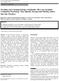 Cover page: Teaching and Learning During A Pandemic: How one Graduate Community Psychology Class Quickly Incorporated Healing Justice Into Our Practices.