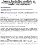 Cover page: Laguerre-Gaussian Mode Laser Heater for Microbunching Instability Suppression in Free-Electron Lasers Paper Review