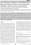 Cover page: Gene Expression Signature of Fibroblast Serum Response Predicts Human Cancer Progression: Similarities between Tumors and Wounds
