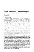 Cover page: Digital Sampling: A Cultural Perspective