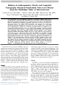 Cover page: Relation of anthropometric obesity and computed tomography measured nonalcoholic fatty liver disease (from the Multiethnic Study of Atherosclerosis)