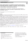 Cover page: Daily supplementation of a multiple micronutrient powder improves folate but not thiamine, riboflavin, or vitamin B<sub>12</sub> status among young Laotian children: a randomized controlled trial.