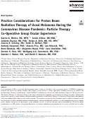 Cover page: Practice Considerations for Proton Beam Radiation Therapy of Uveal Melanoma During the Coronavirus Disease Pandemic: Particle Therapy Co-Operative Group Ocular Experience