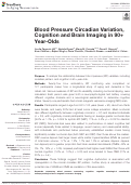 Cover page: Blood Pressure Circadian Variation, Cognition and Brain Imaging in 90+ Year-Olds