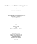 Cover page: Moral Hazard, Adverse Selection, and Mortgage Markets