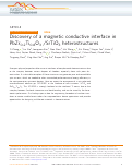 Cover page: Discovery of a magnetic conductive interface in PbZr0.2Ti0.8O3 /SrTiO3 heterostructures