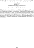 Cover page: Bridging the gap between brain and behavior: A dynamic neural field model of executive function captures behavioral and neural development