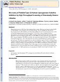 Cover page: Discovery of platelet-type 12-human lipoxygenase selective inhibitors by high-throughput screening of structurally diverse libraries