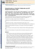 Cover page: Parental Anxiety as a Predictor of Medication and CBT Response for Anxious Youth